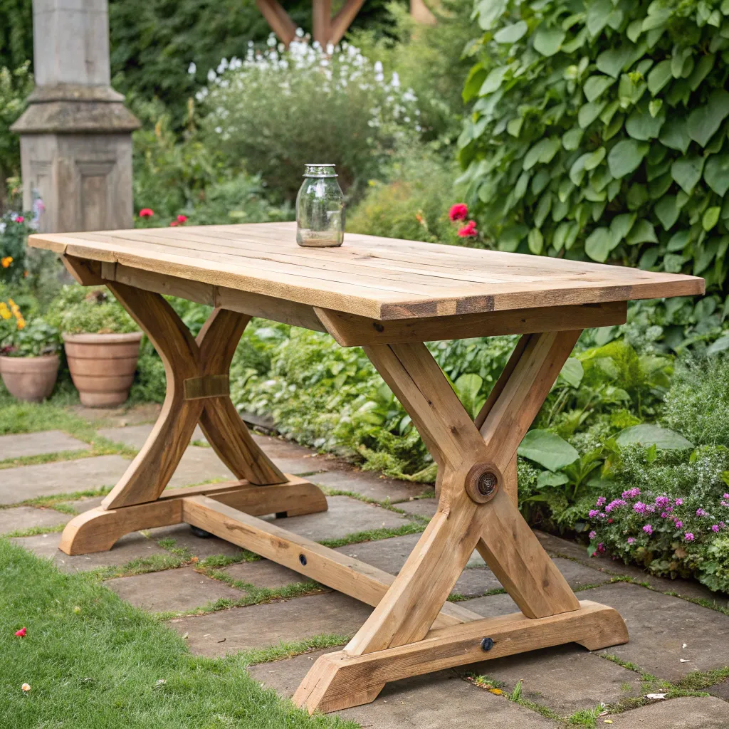 Emily's handcrafted garden table